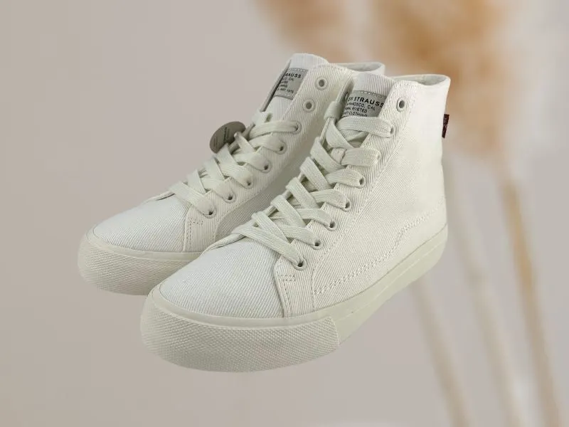 Levi’s | Botines básicos altos blancos unisex con cordones Decon